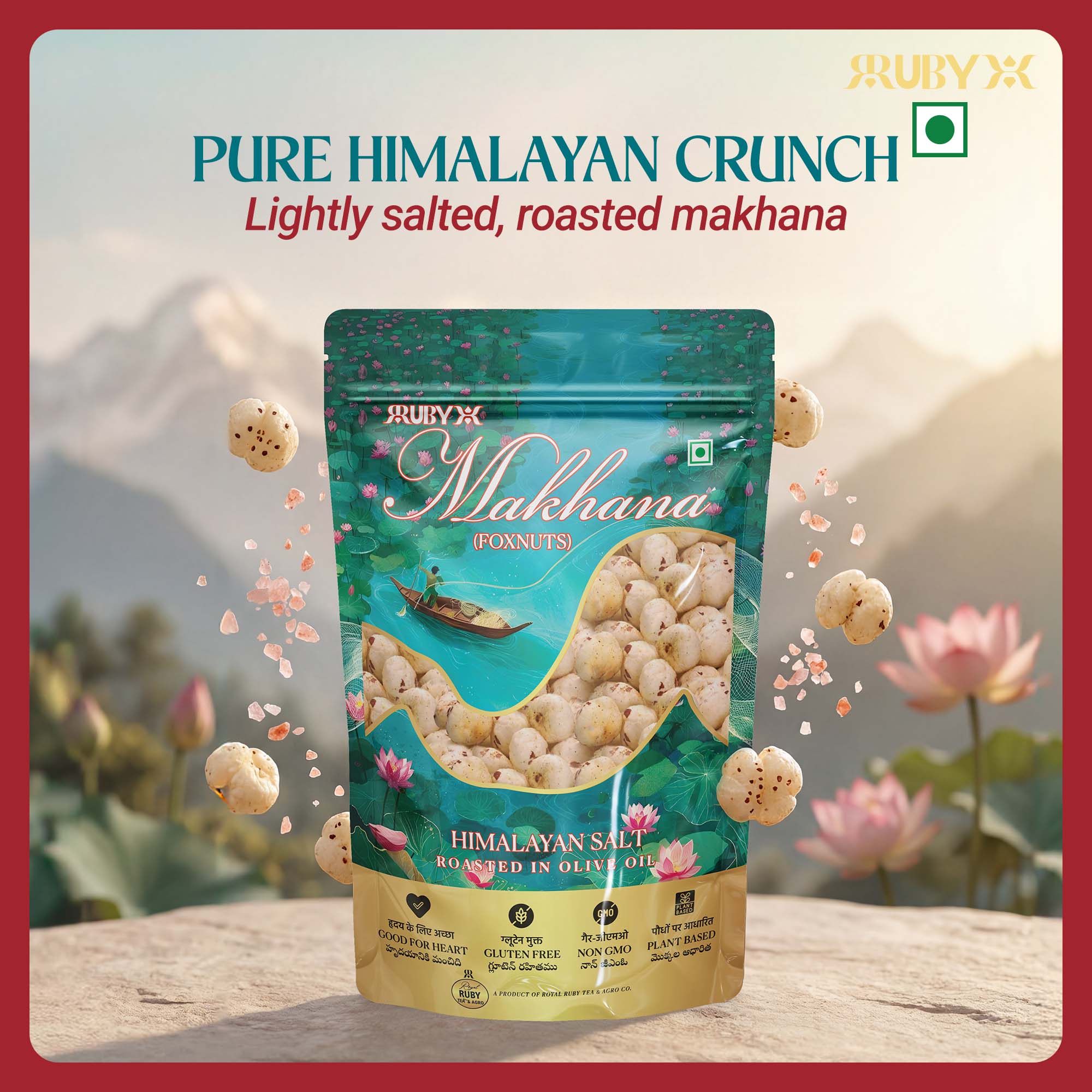 RUBYX Roasted Makhana Himalayan Salt 55g